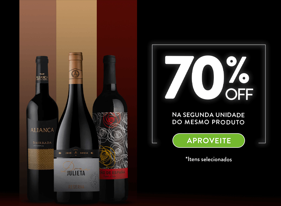 Campanha 70% Off Segunda Garrafa Vinhos Divvino